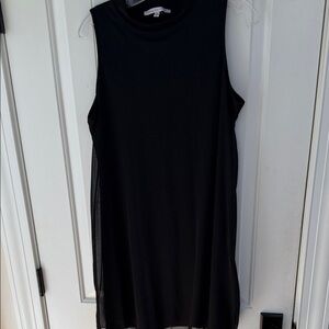 Annalee + Hope Black Knee Length Dress with Sheer Overlay